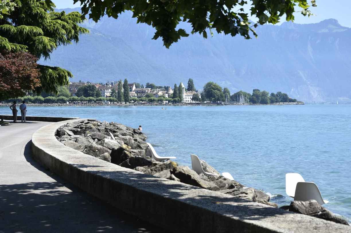 Le lac de Genève à Vevey en Suisse