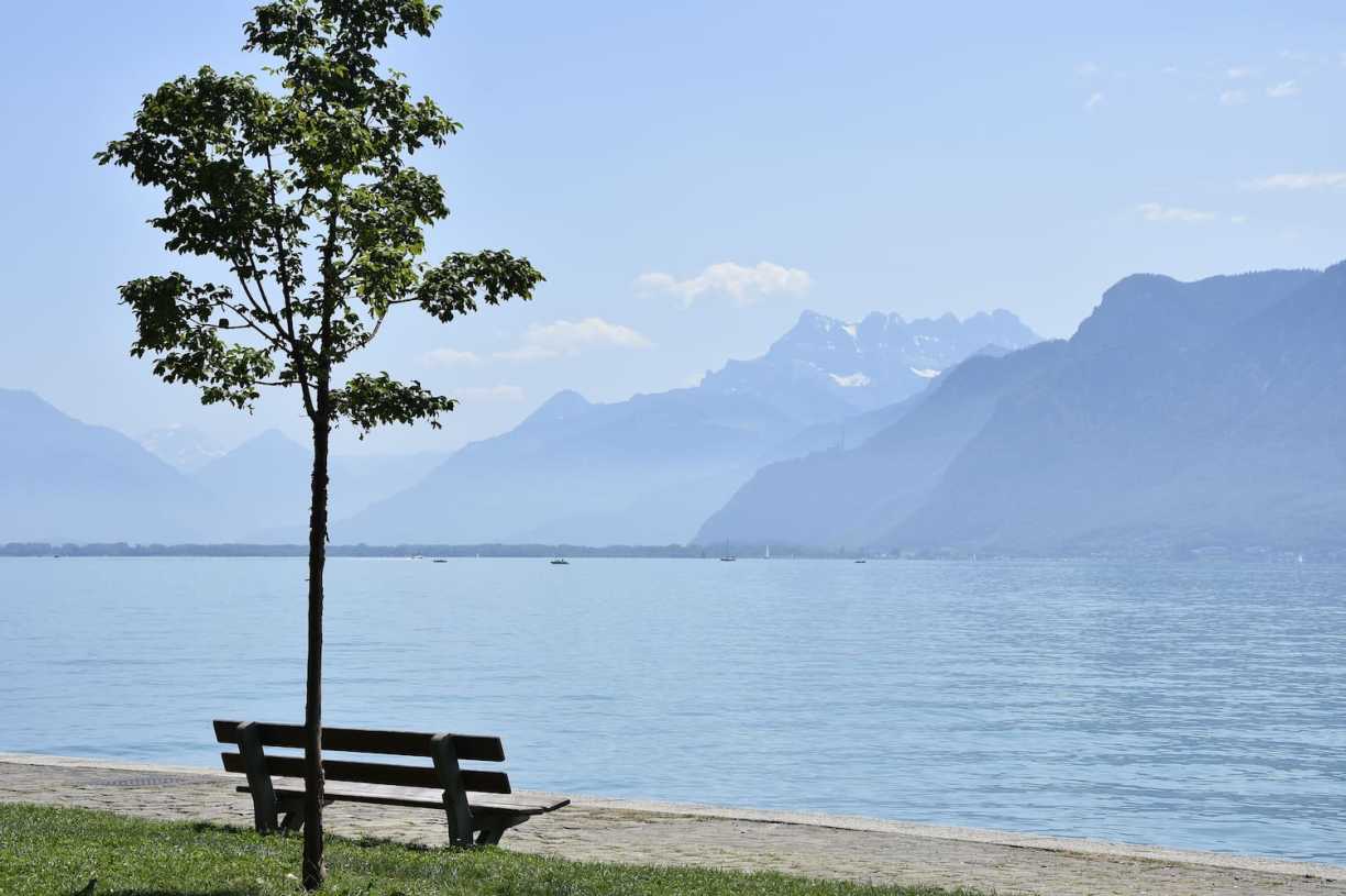 Lac de Genève à Vevey en Suisse