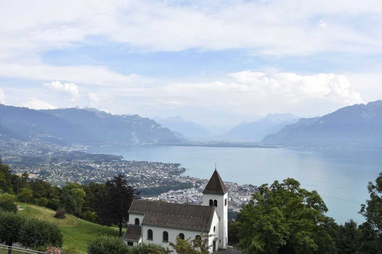Suisse : lac de Genève depuis le Mont Pèlerin à Vevey