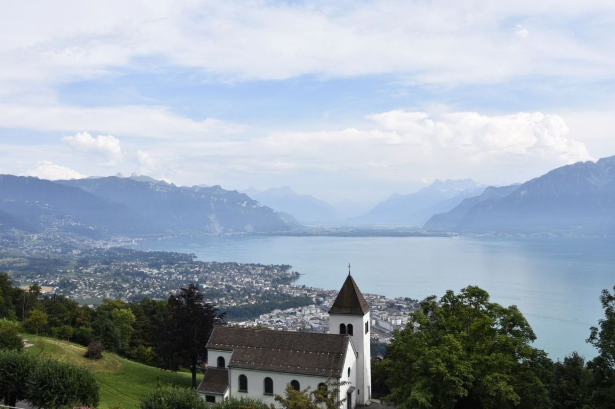 Vue que le lac de Genève depuis le Mont Pèlerin à Vevey