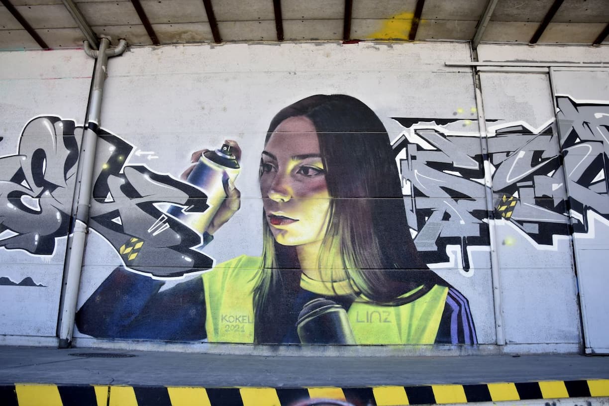 Art urbain du port de Linz Autriche