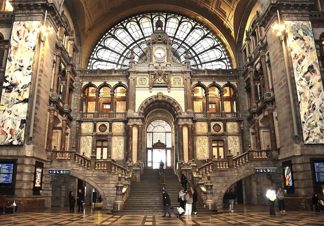 La gare d'Anvers en Belgique 