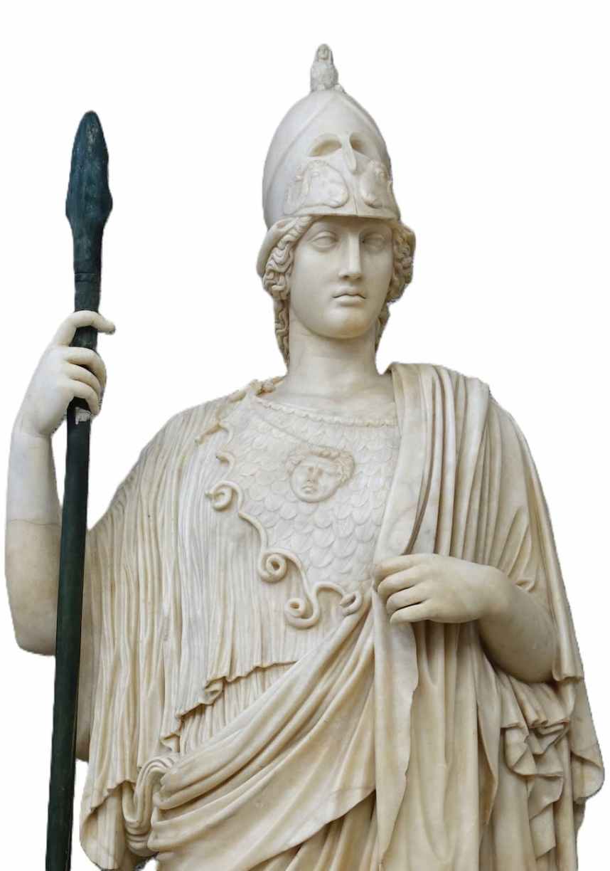 Statue d'Athéna du musée Pio-Clementino qui abrite de prestigieuses sculptures grecques et romaines