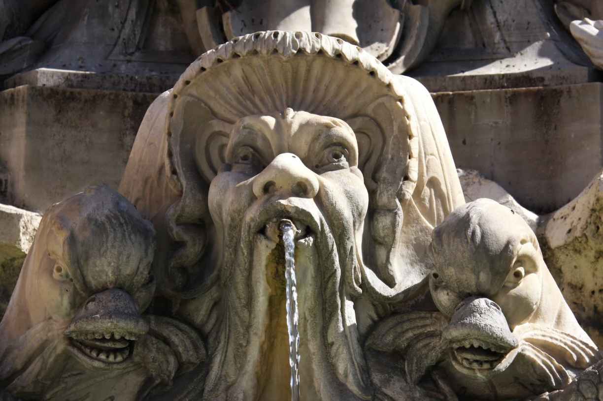 Fontaine des Quatre-Fleuves de la piazza Navone sculptée par Gian Lorenzo Bernini (Le Bernin) au XVIIe siècle