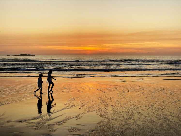 Espagne Asturies coucher de soleil sur la plage