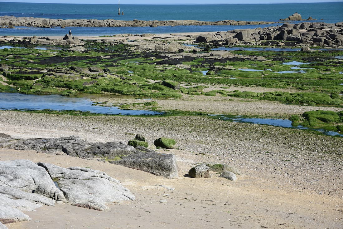 Paysage de rocher et de sable à la pointe de Saire Manche
