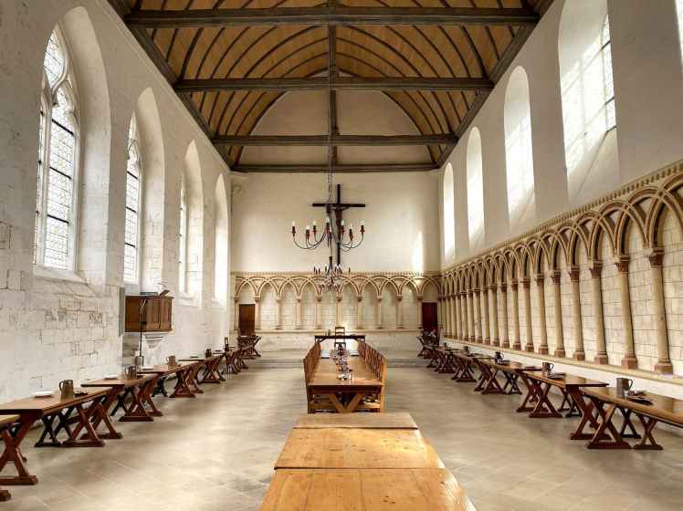 Normandie : réfectoire de l'abbaye de Saint-Wandrille