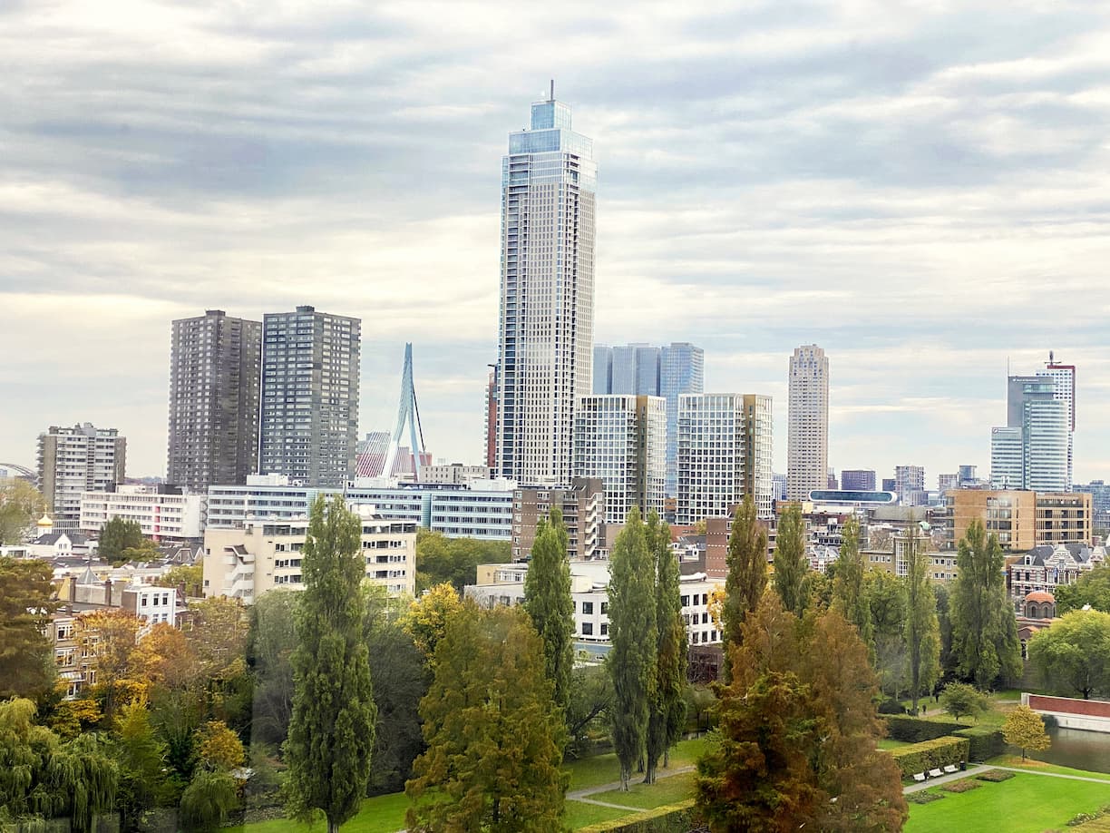 Rotterdam vue de la terrasse du musee Boijmans Van Beuningen 