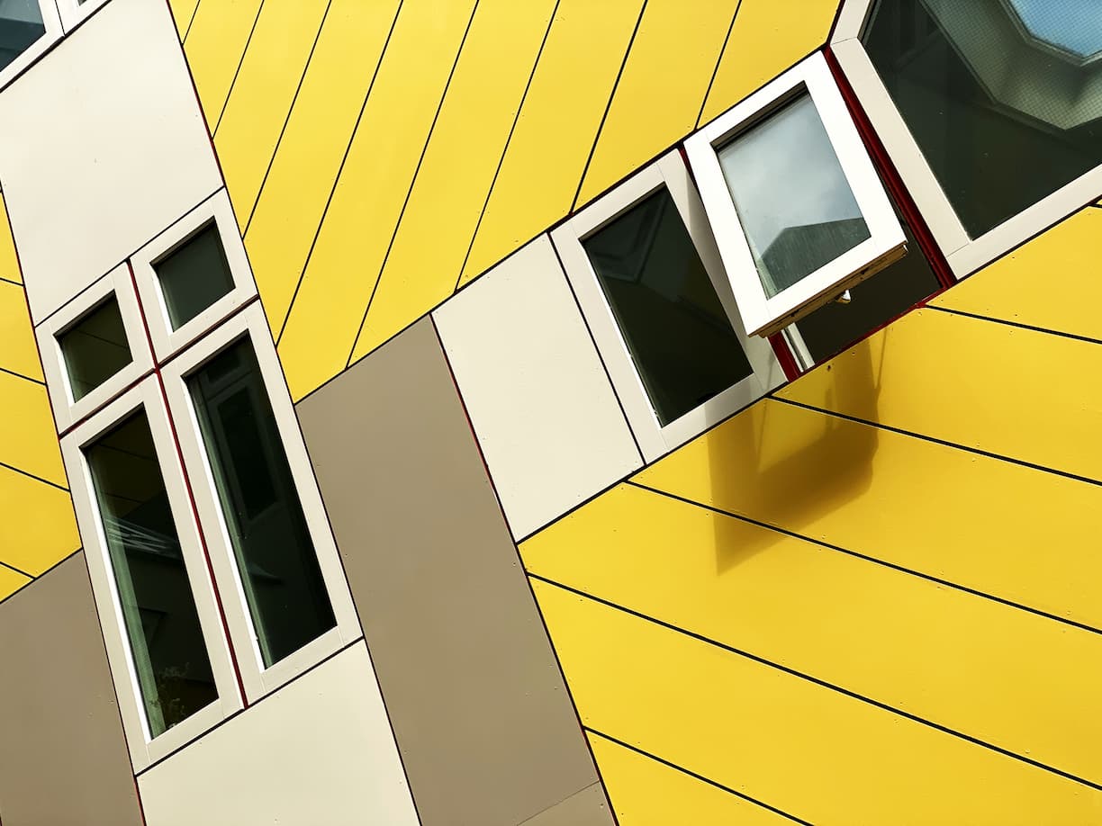 Fenêtre d'une maison cube de Rotterdam