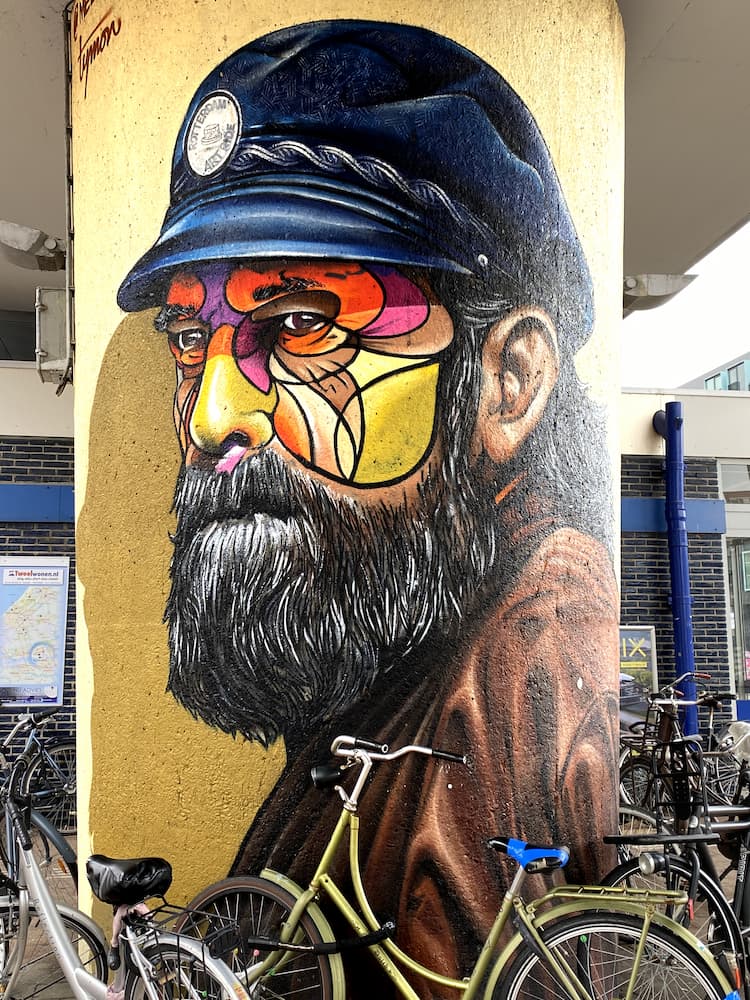 Street art pêcheur de Rotterdam