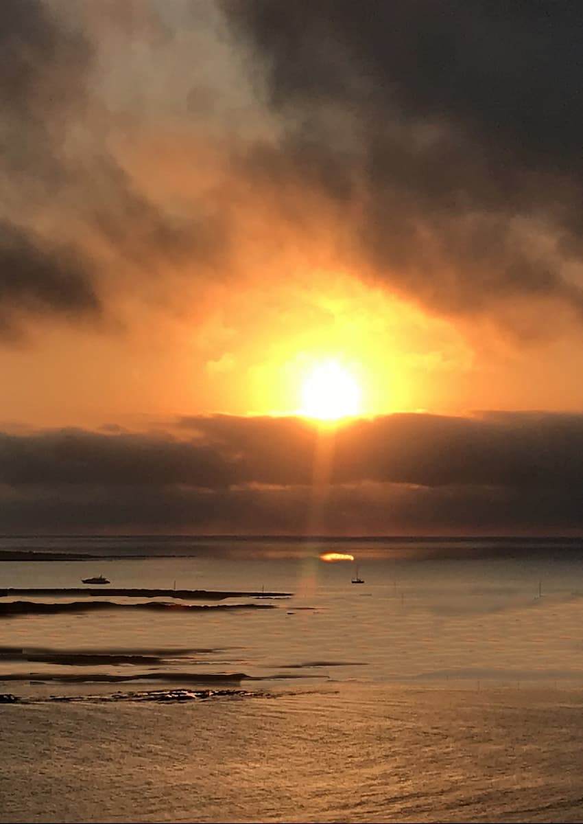Coucher de soleil sur la mer à Stintino