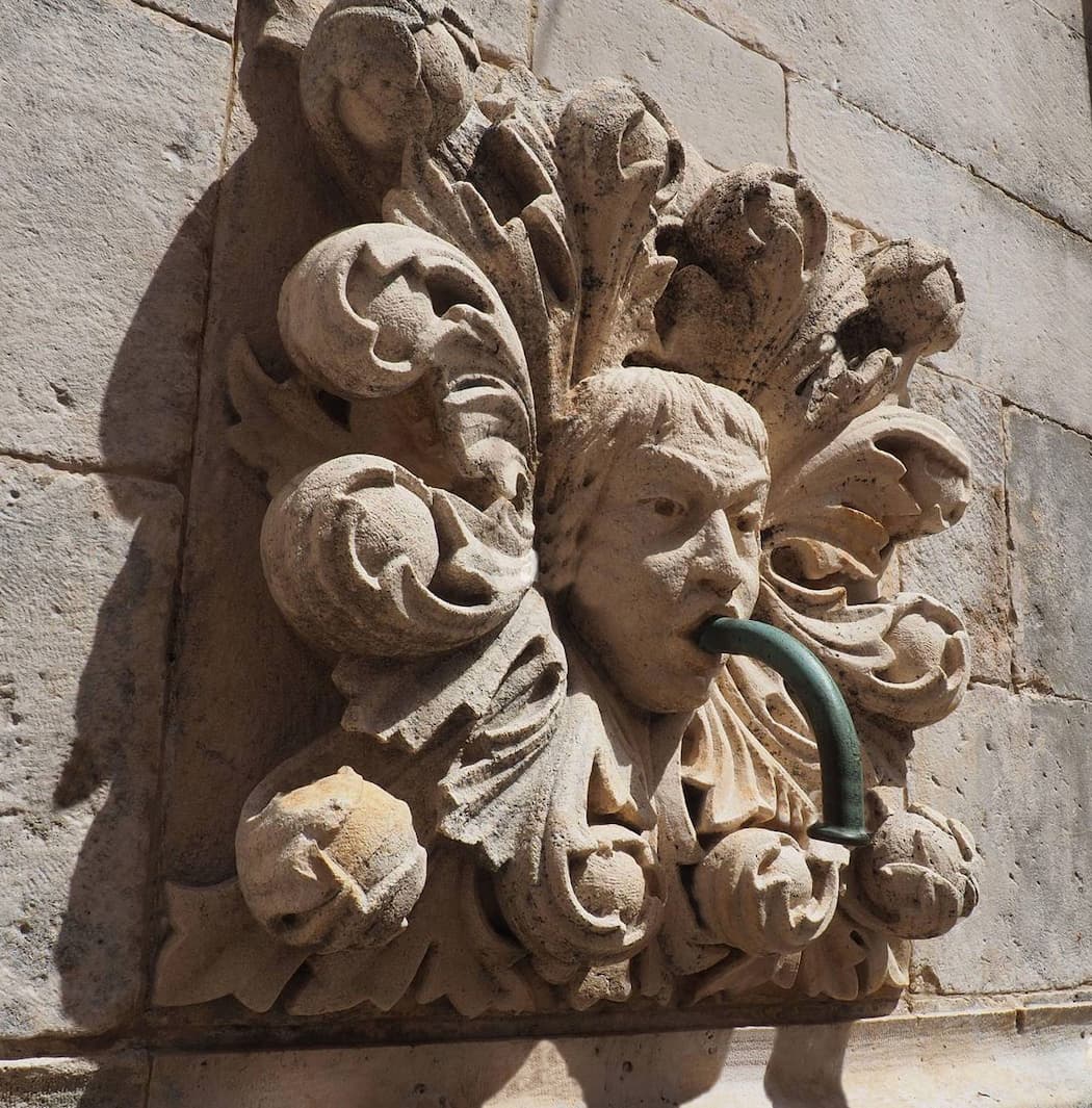 Détail de la grande fontaine d’Onofrio à Dubrovnik