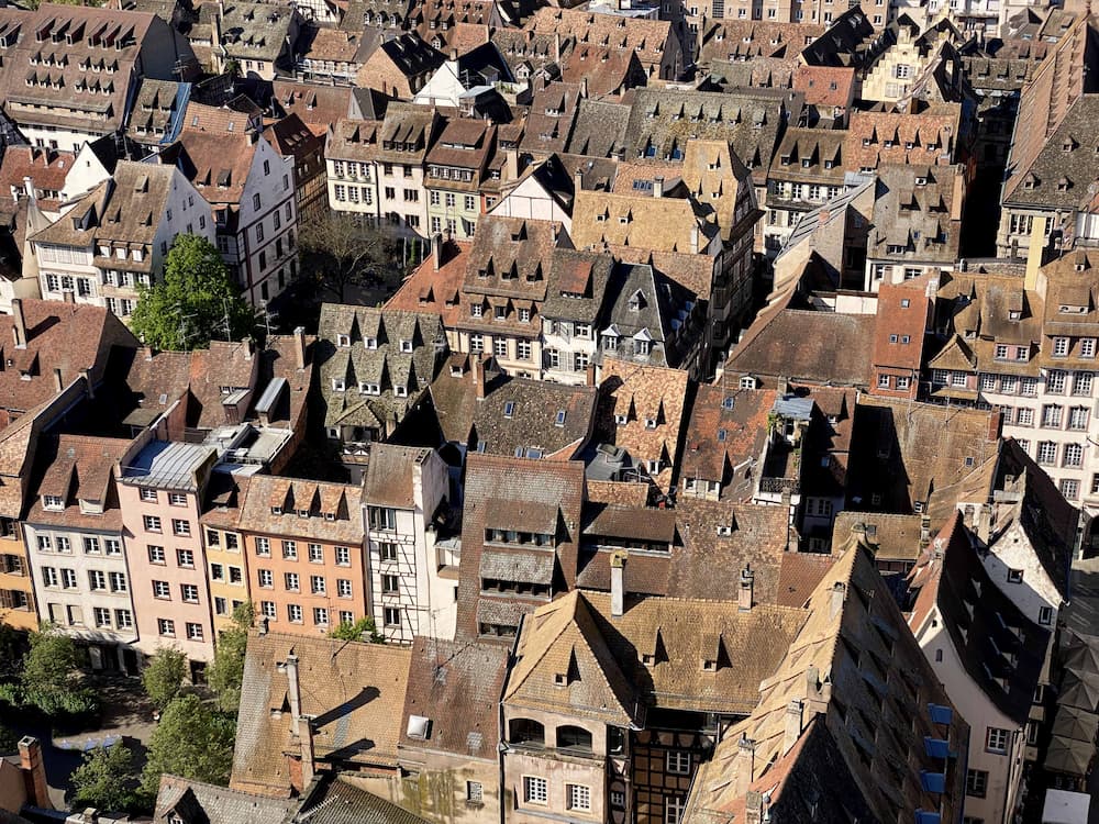 Vue sur Strasbourg depuis la terrasse de la cathédrale