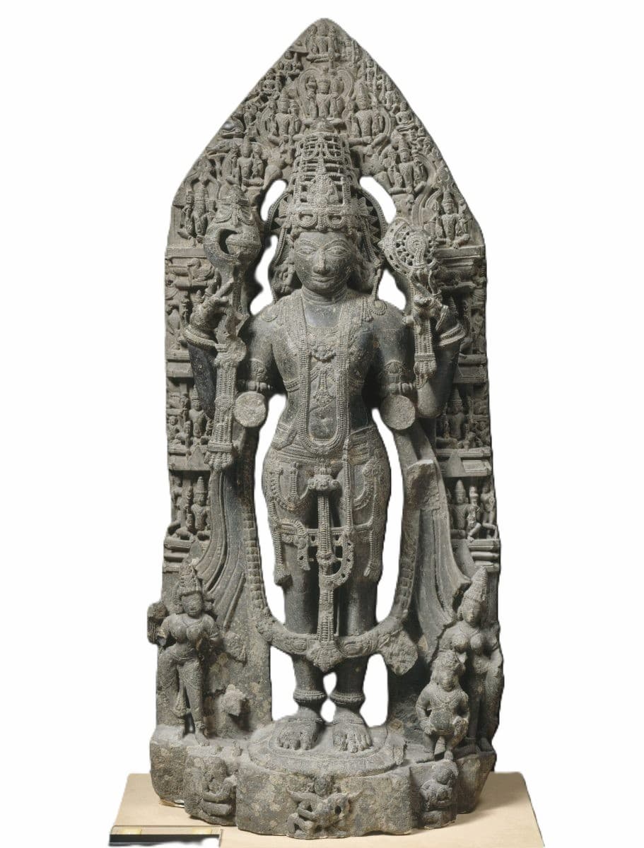 Statue hindoue de Viṣṇu Vāsudeva exposée dans les collections du Louvre-Lens