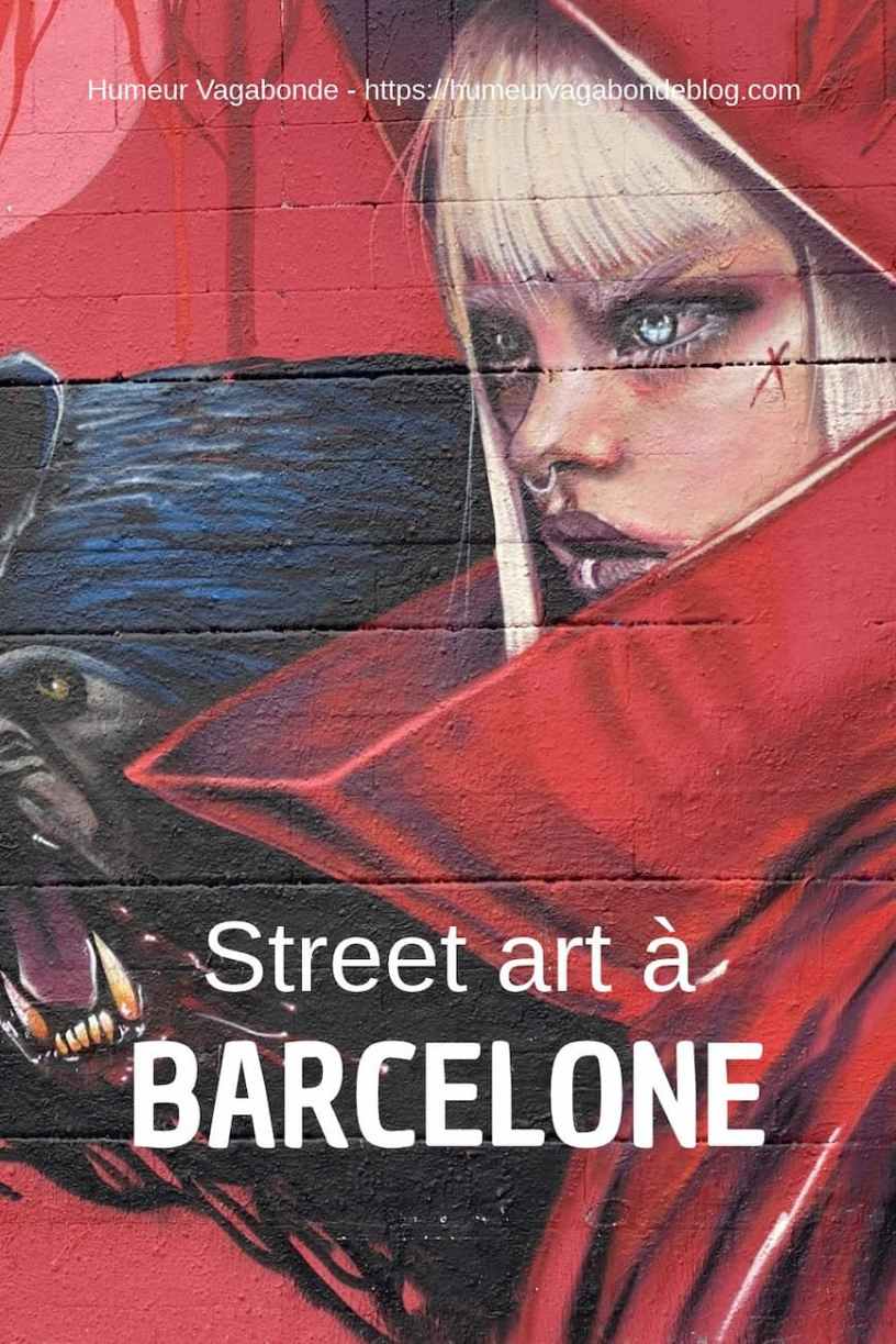 Visuel Pinterest consacré à une fresque de street art dans le quartier de Poble Sec à Barcelone