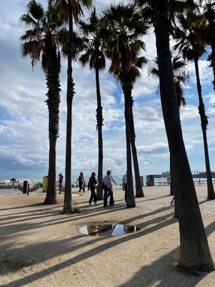 Promenade en bord de mer à Barcelone le long des plages méditerranéennes