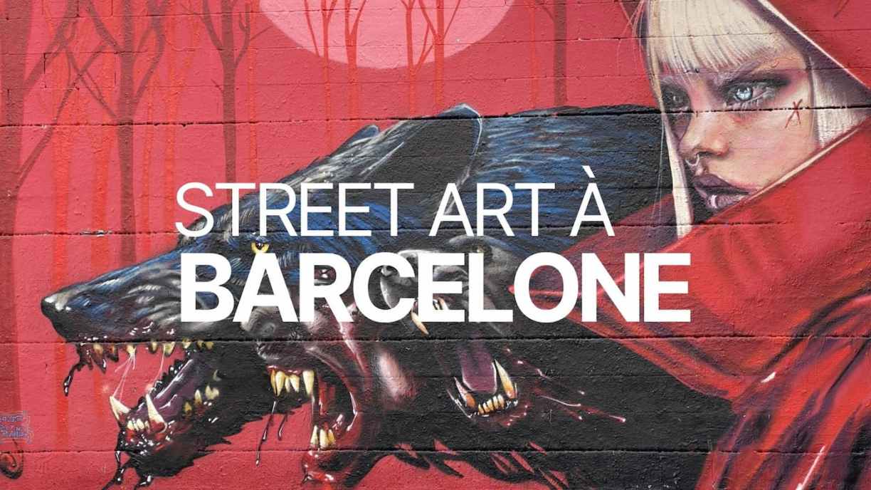 Fresque de street art sur un mur de Poblenou à Barcelone